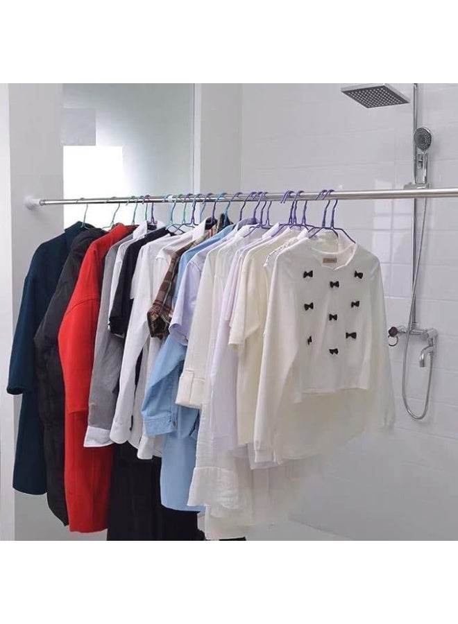 Stainless steel curtain rod, extendable from 70 cm to 120 cm. Ideal for curtains and can also be used as a clothesline. Say goodbye to drilling holes in walls! This rod adheres to all types of walls, including wood, aluminum, and ceramic tiles. Made of rust-resistant stainless steel, this rod is very durable. - Image 3